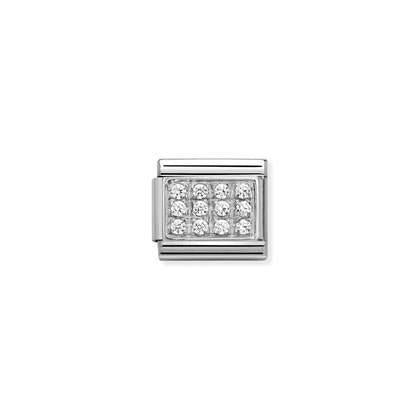 Nomination Classic Silvershine Zirkonia Kirkas Laatta