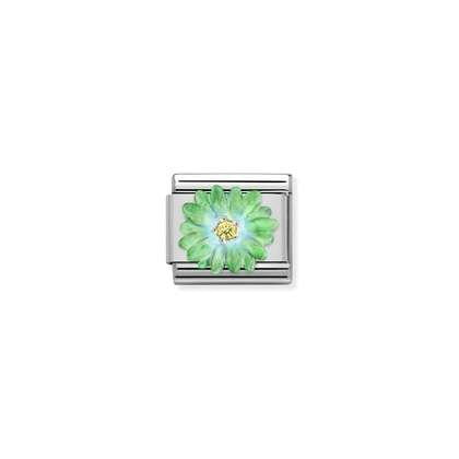 Nomination Silvershine Green Flower