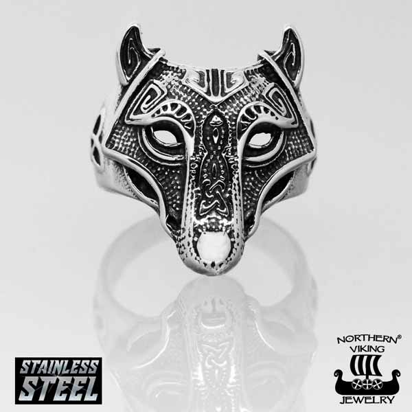 Northern Viking Jewelry Guardian Wolf Sormus NVJSO019