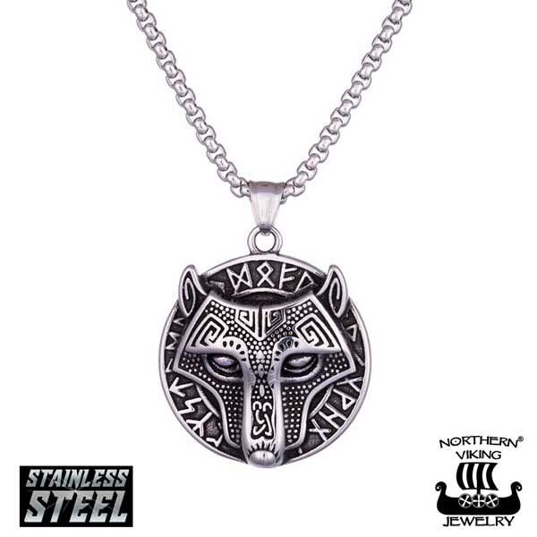 Northern Viking Jewelry Riimu Guardian Wolf