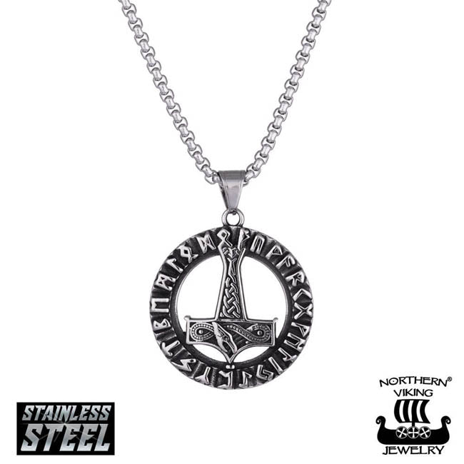 Northern Viking Jewelry Huutava Lohikäärme Thorin Vasara Kaulakoru NVJRS108
