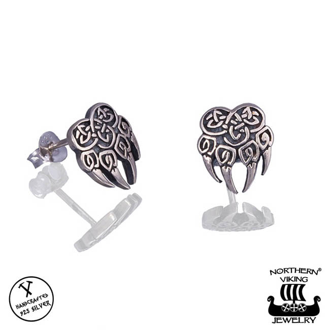 Northern Viking Jewelry Karhun Käpälä Korvakorut Hopea NVJKK024
