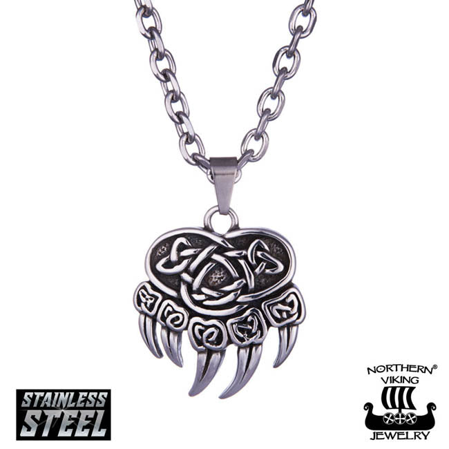 Northern Viking Jewelry Karhun Käpälä + 6 mm Ankkuriketju NVJRS107