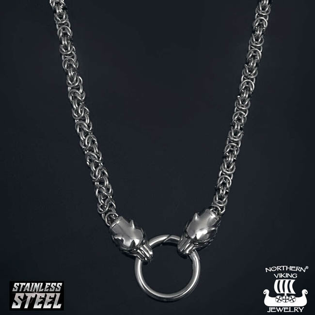 Northern Viking Jewelry Kuningasketju Sudenpäillä NVJKE003 
