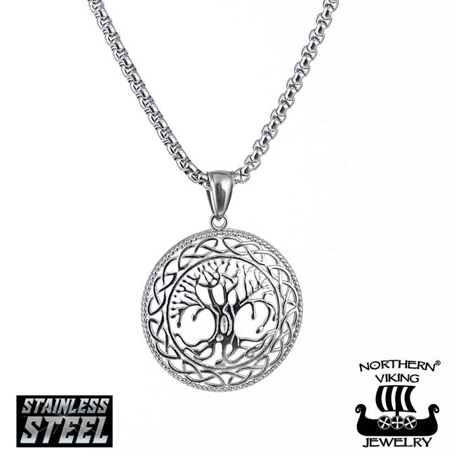 Northern Viking Jewelry Shiny Steel Tree Of Life NVJRS022