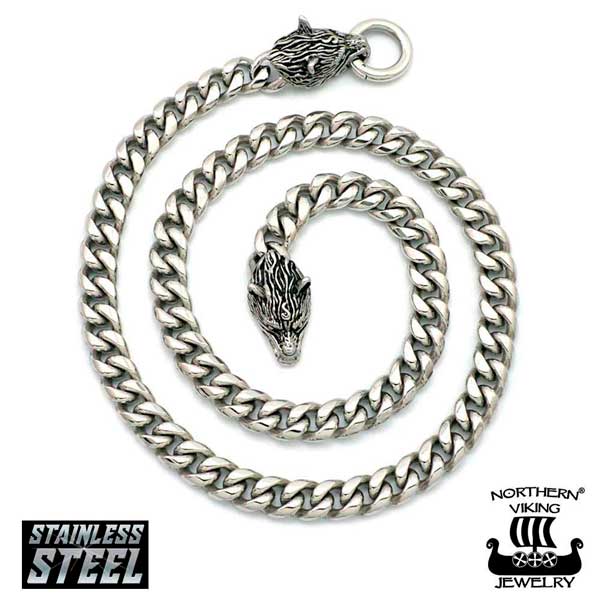 Northern Viking Jewelry Sudenpäillä + Fenrir Wolf Head NVJRS120