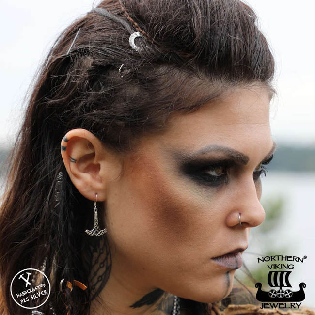 Northern Viking Jewelry Ukonvasara Korvakorut Hopea NVJKK027