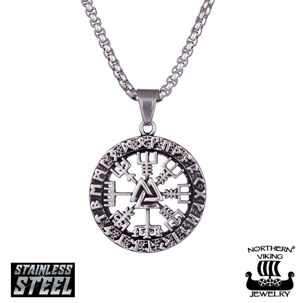 Northern Viking Jewelry Vegvisir Valknut