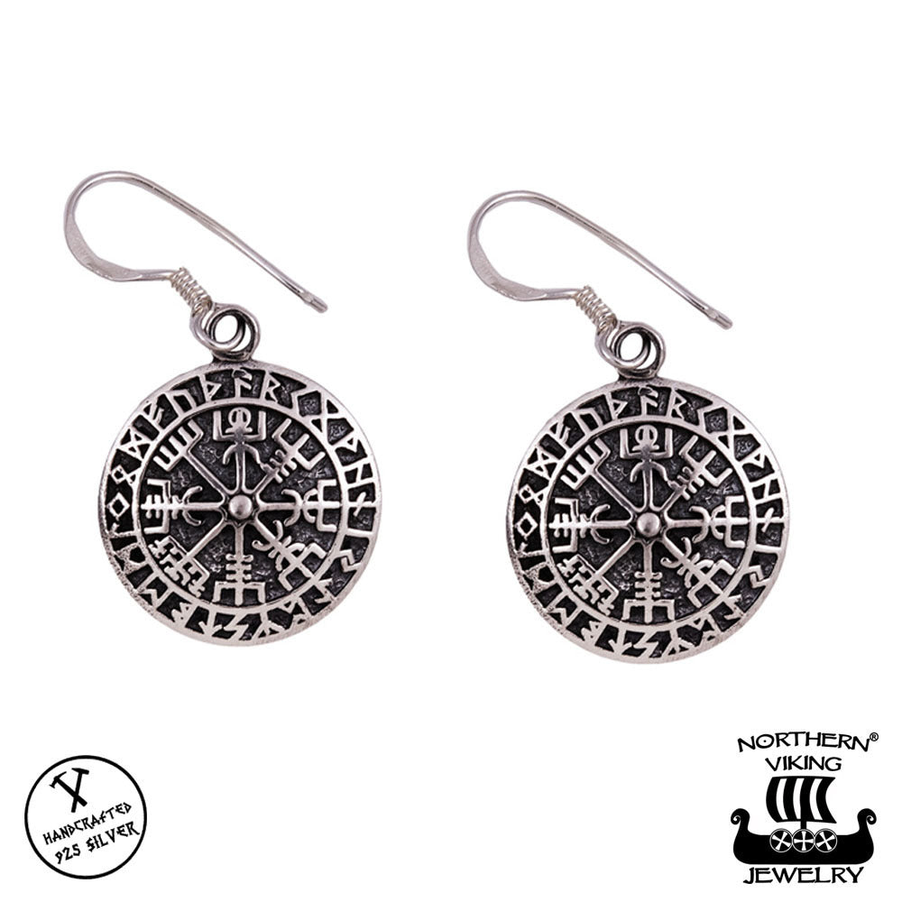 Northern Viking Jewelry Vegvisir korvakorut NVJKK012