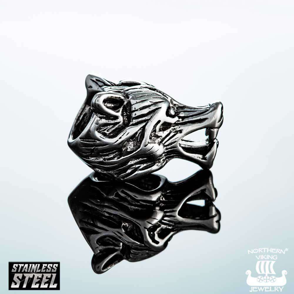 Northern Viking Jewelry Wolf Head partakoru NVJHE009