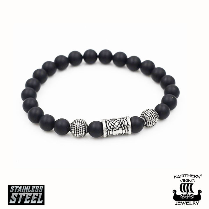 Northern Viking Jewelry Blackstone Knotwork rannekoru NVJRA005