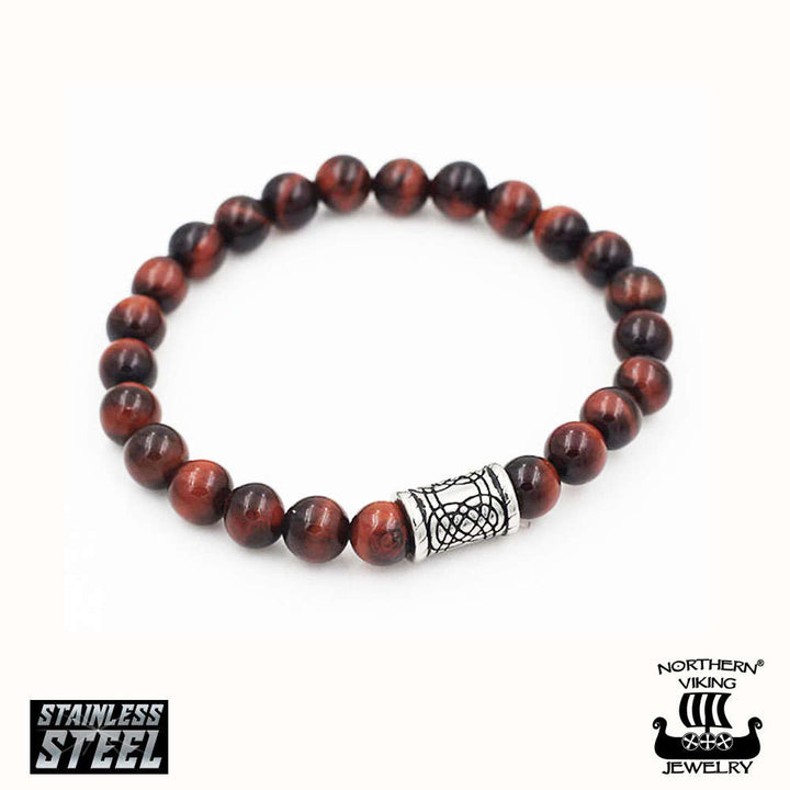 Northern Viking Jewelry Tiger Eye Knotwork rannekoru NVJRA006