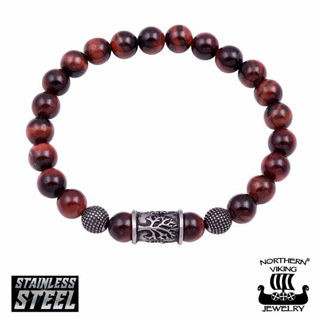 Northern Viking Jewelry Tiger Eye Tree Of Life rannekoru NVJRA017