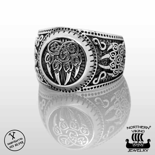 Northern Viking Jewelry Karhun Käpälä sormus NVJ-H-SO012