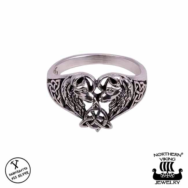 Northern Viking Jewelry Heart Wolf sormus NVJ-H-SO018