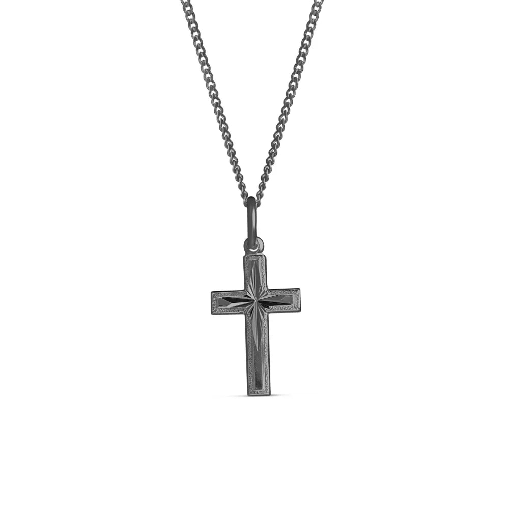Musta hopeinen rippiristi 425666350004 Top Gold