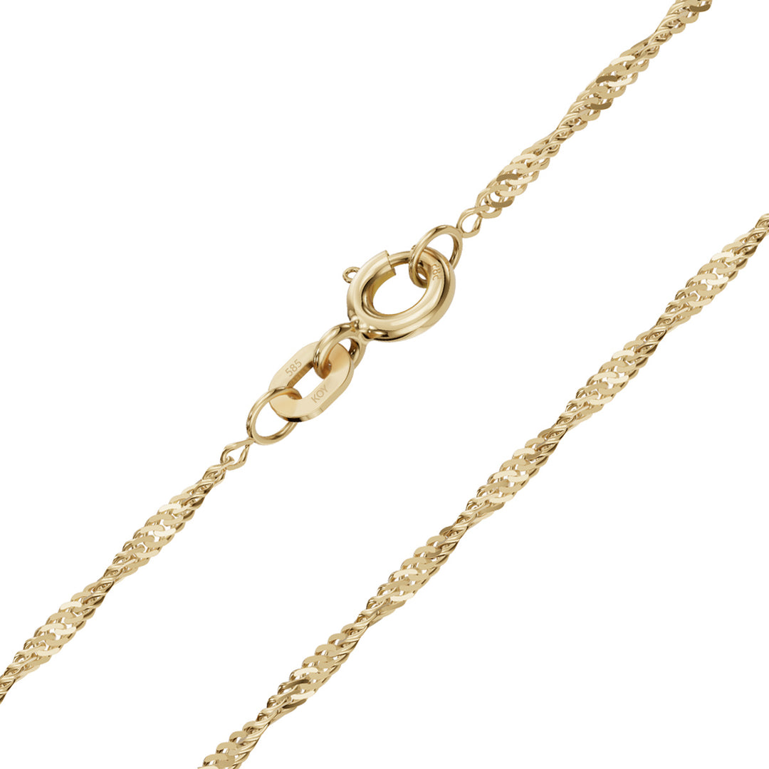 Singapore 1,4mm 14k keltakultaketju SIDD25-50cm Korutuote