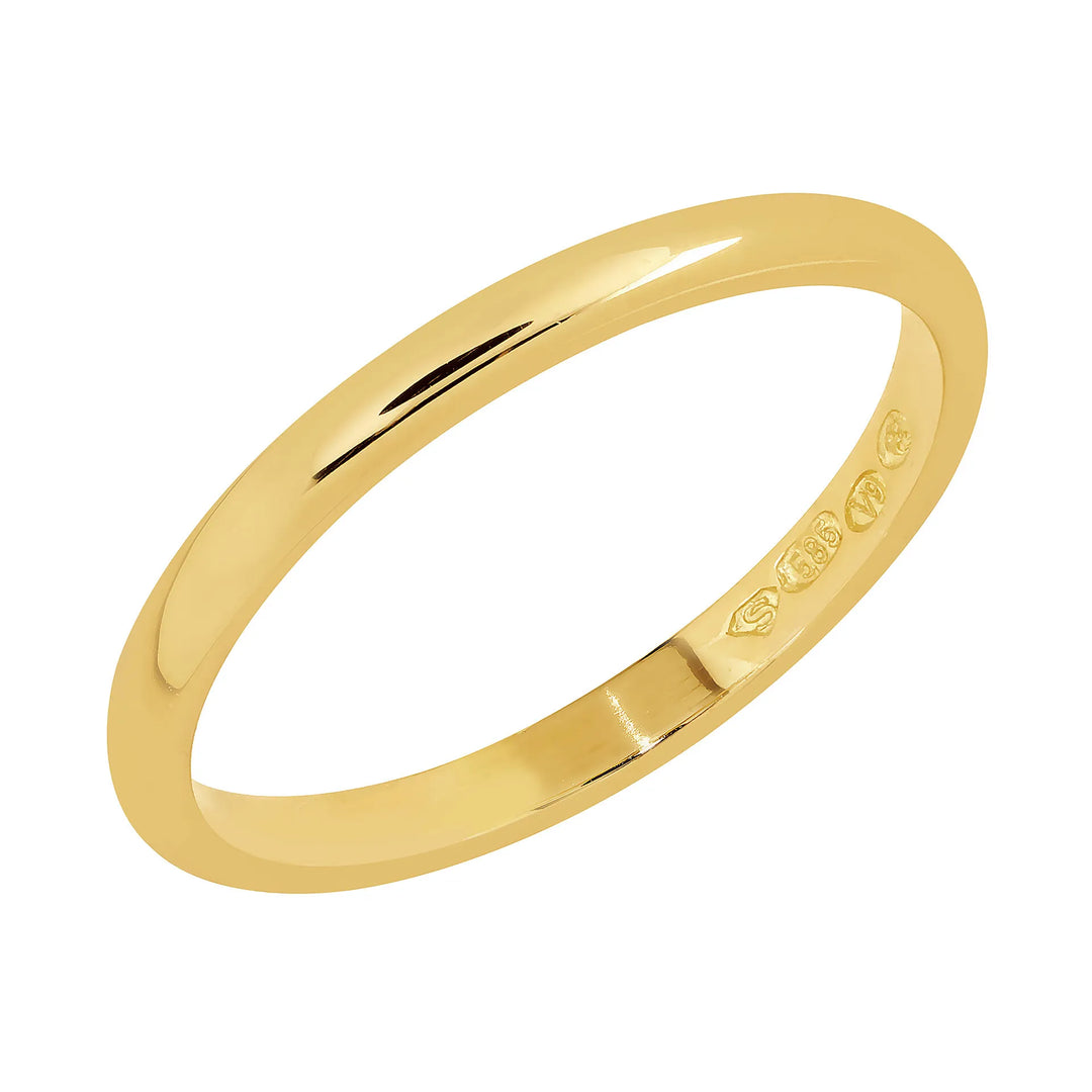 Sandberg Aamurusko E-210 2,1 mm kihlasormus 14K keltakulta