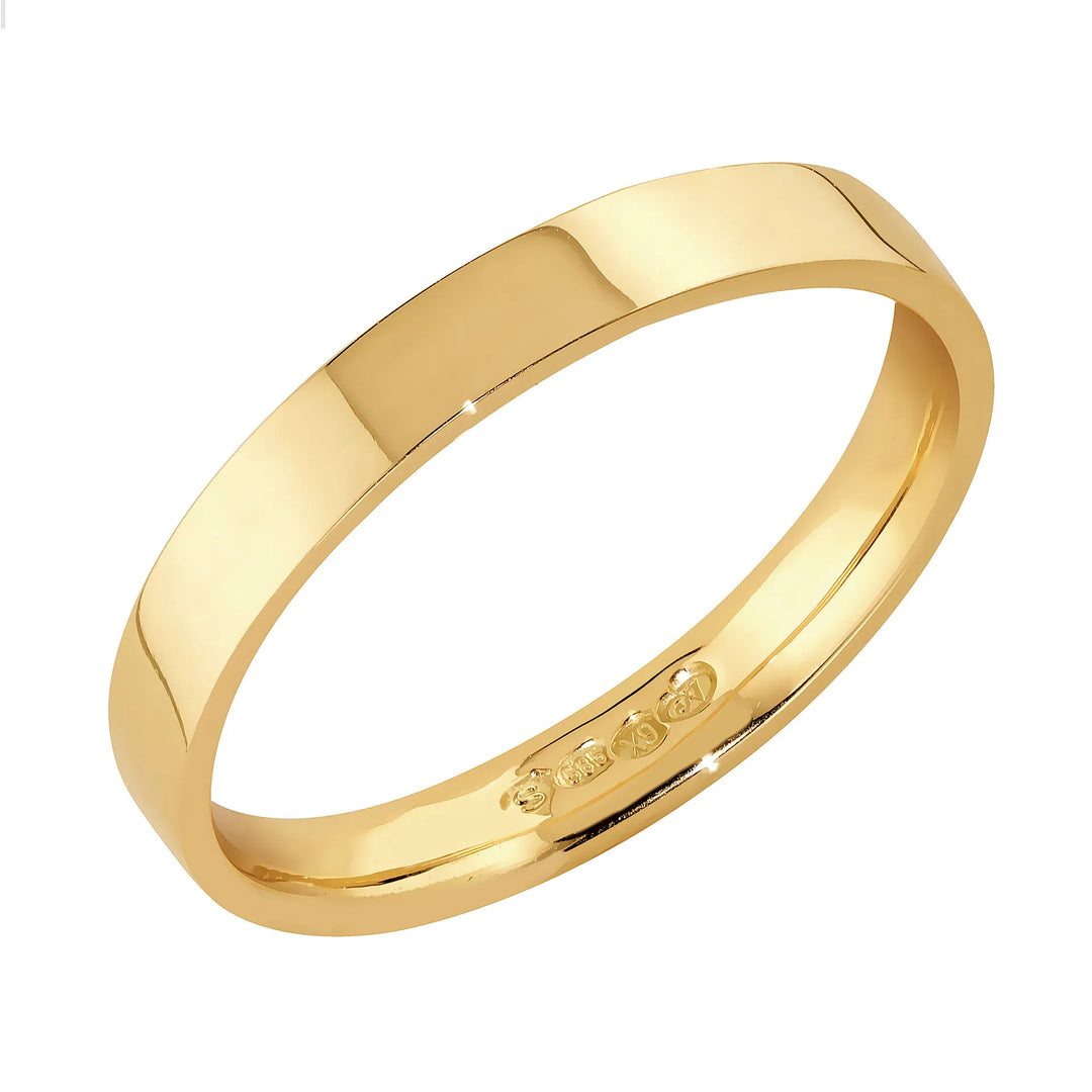 Sandberg Aamurusko E-235 3 mm kihlasormus 14K keltakulta