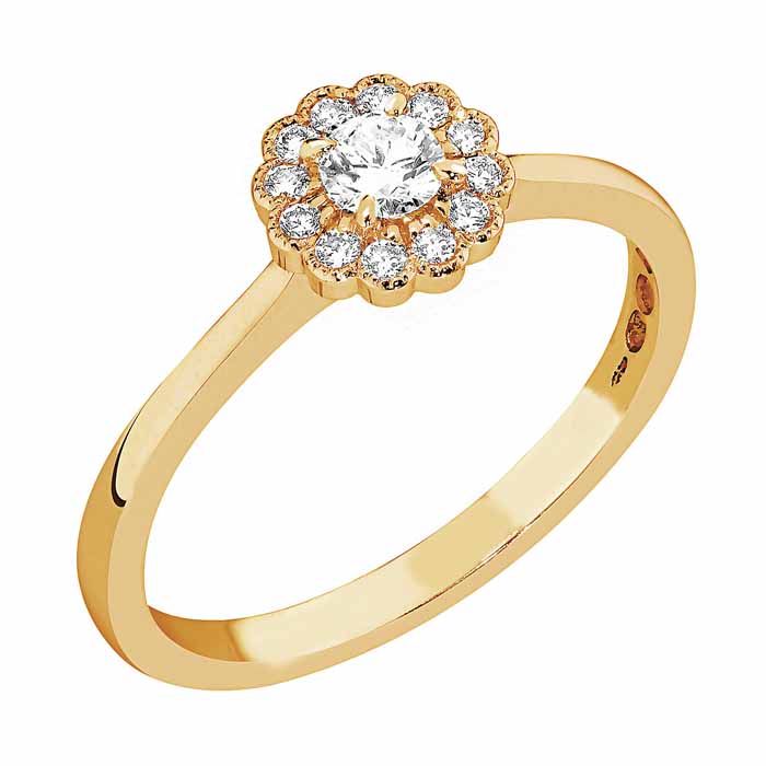 Sandberg Kukkaniitty timanttisormus M-872k 0,22 ct