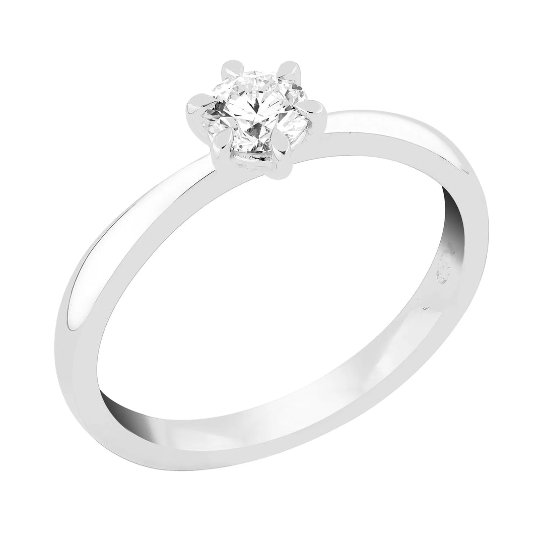Sandberg Kastepisara II M-32w 0,30 ct timanttisormus valkokulta