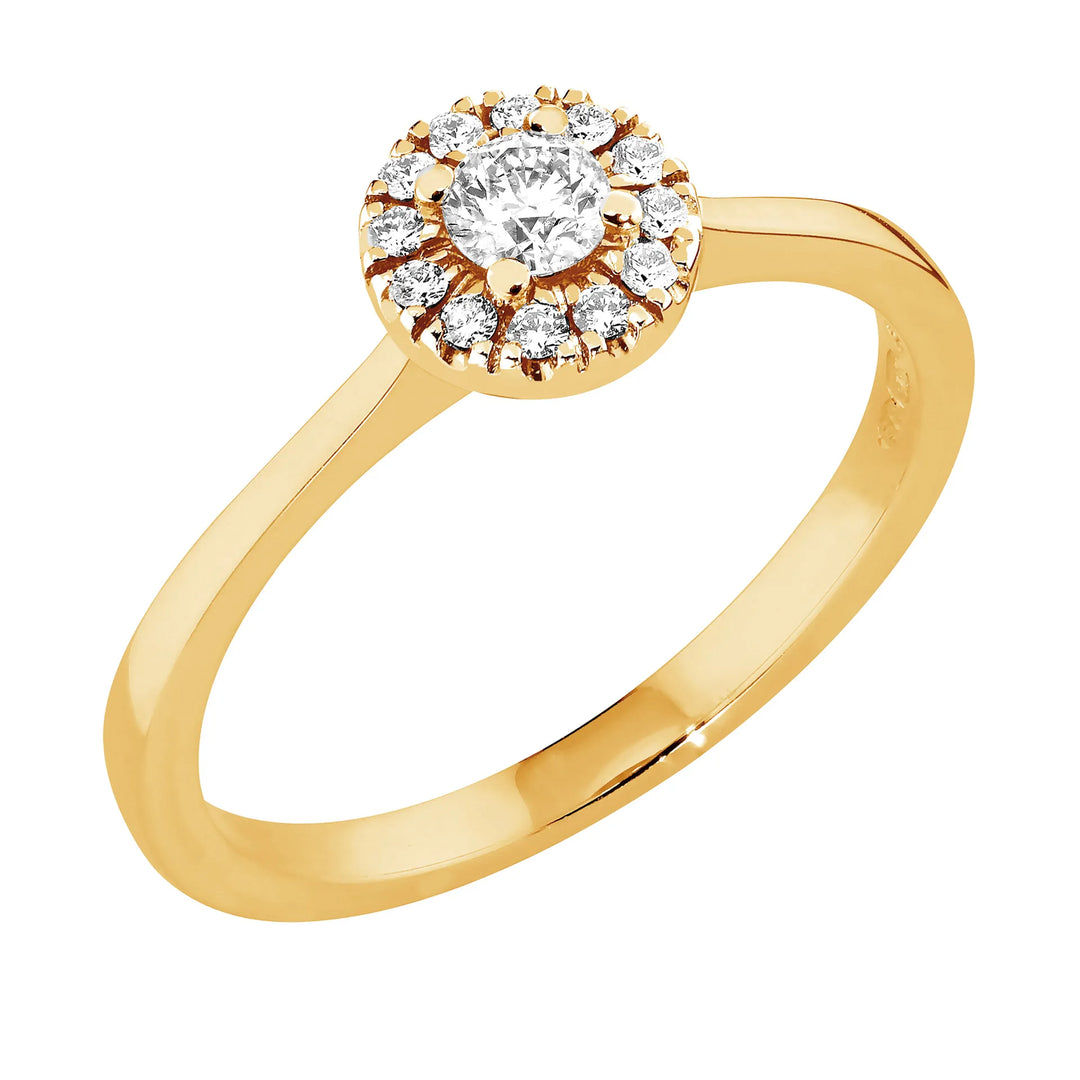 Sandberg Toivomuslähde V-687k 0,22 ct timanttisormus keltakulta
