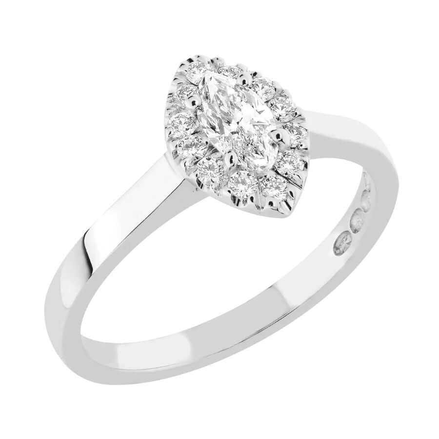 Sandberg Toivomuslähde V-933w 0,45 ct laboratoriotimanttisormus valkokulta