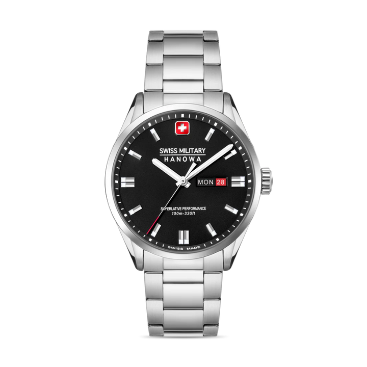 Swiss Military Hanowa Roadrunner Maxed musta sveitsiläinen kello
