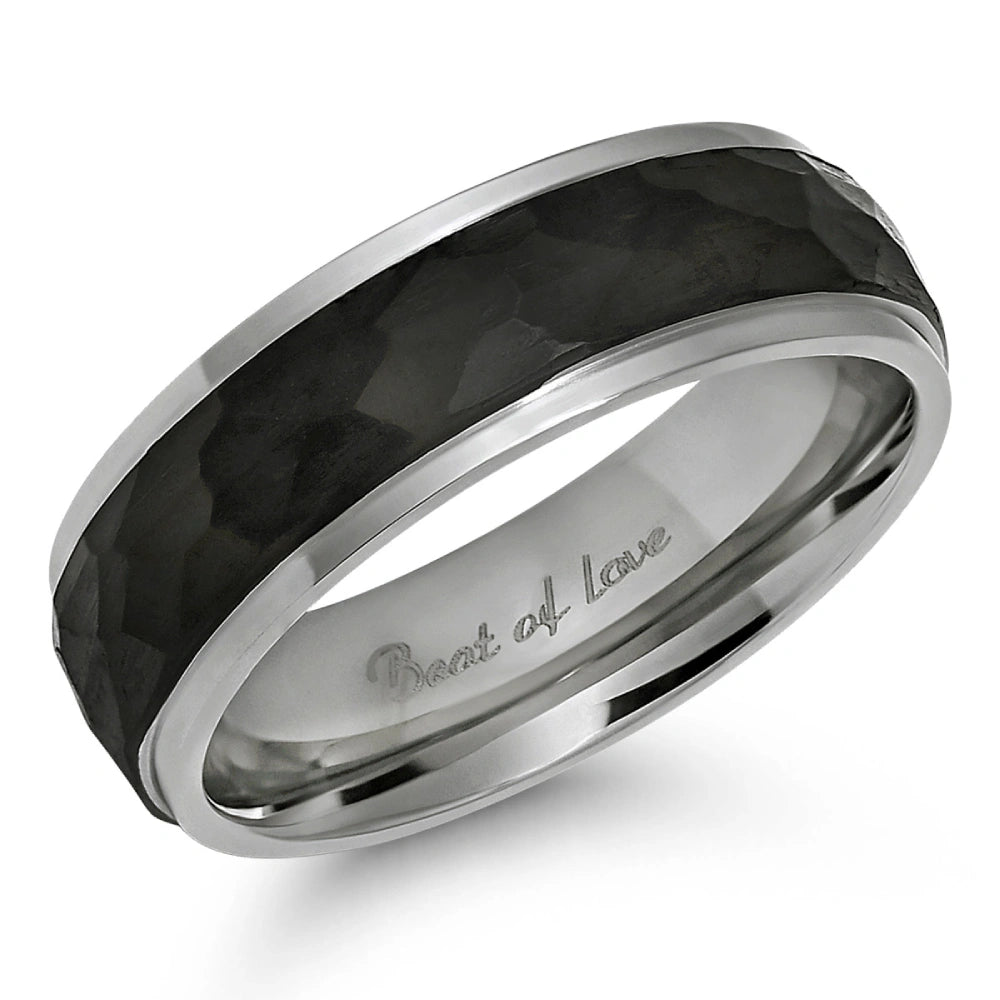 Beat of Love titaanisormus taottu musta TI-329-6mm Beat Of Love