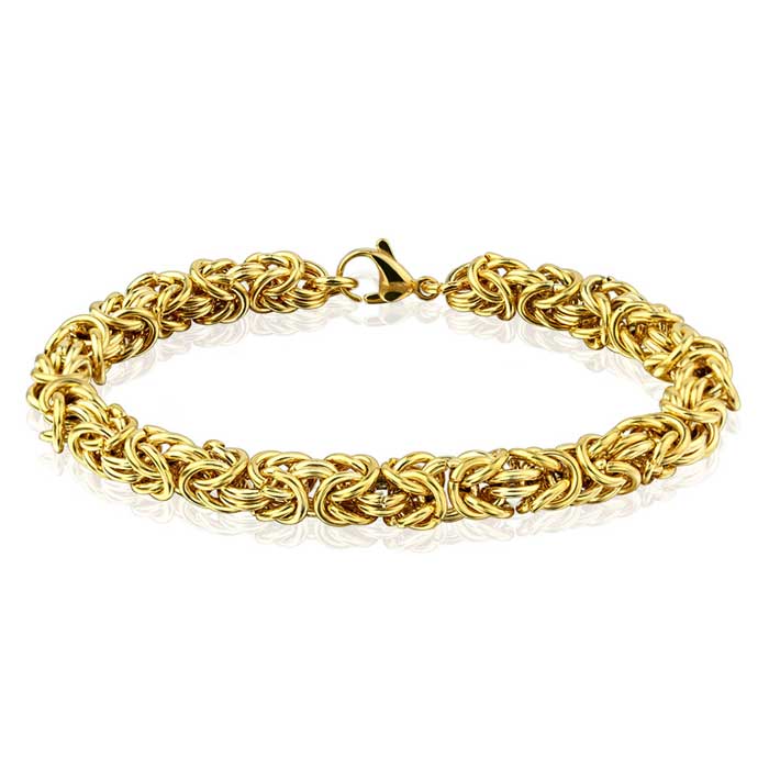 Kullattu King's Chains teräsrannekoru HMHB-001 Trendi Koru