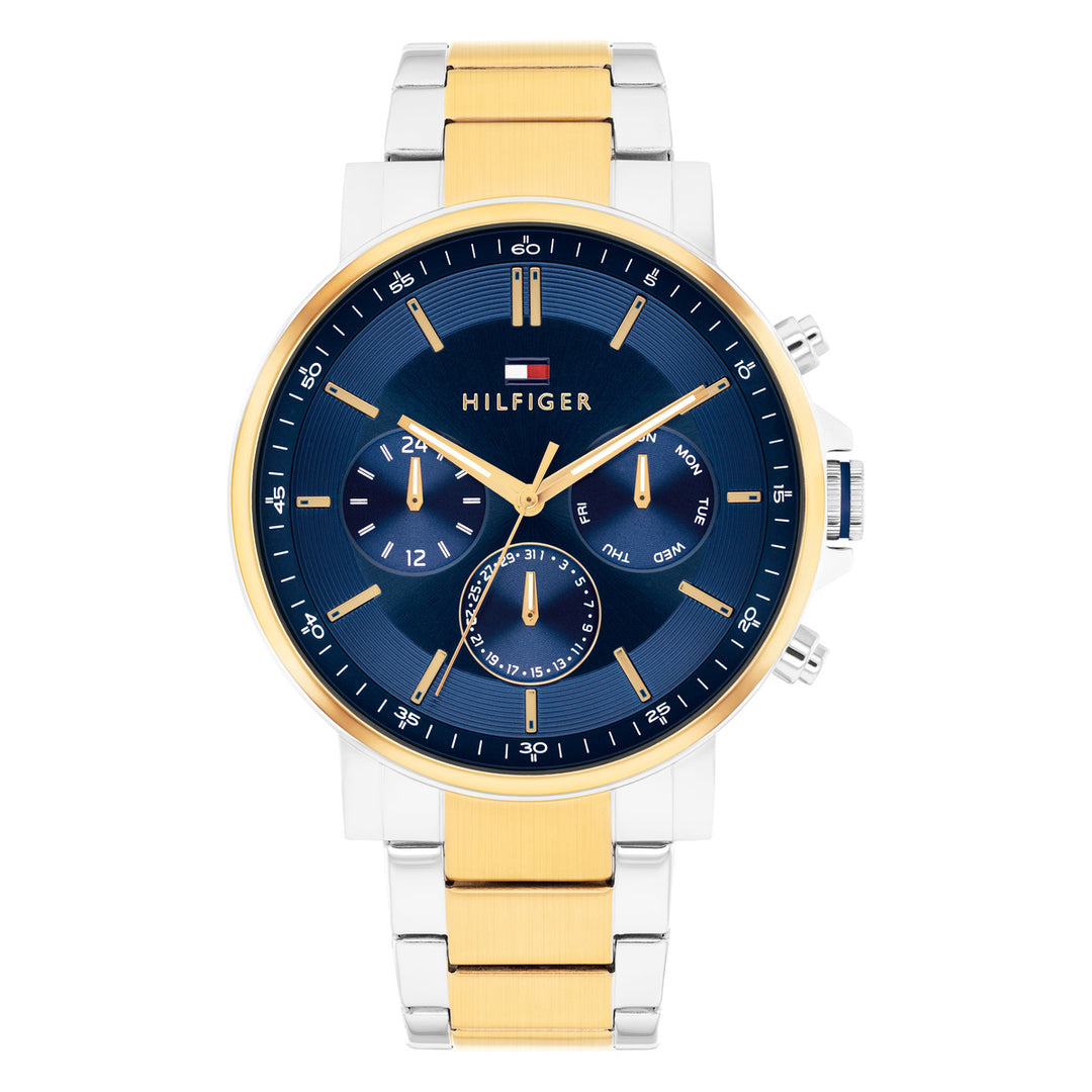 Tommy Hilfiger TH1710710 miesten rannekello, sininen kellotaulu ja teräs ja kulta ranneke