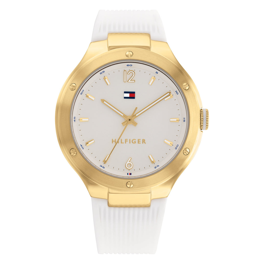 Tommy Hilfiger TH1782473 naisten rannekello, valkoinen taulu ja silikoniranneke