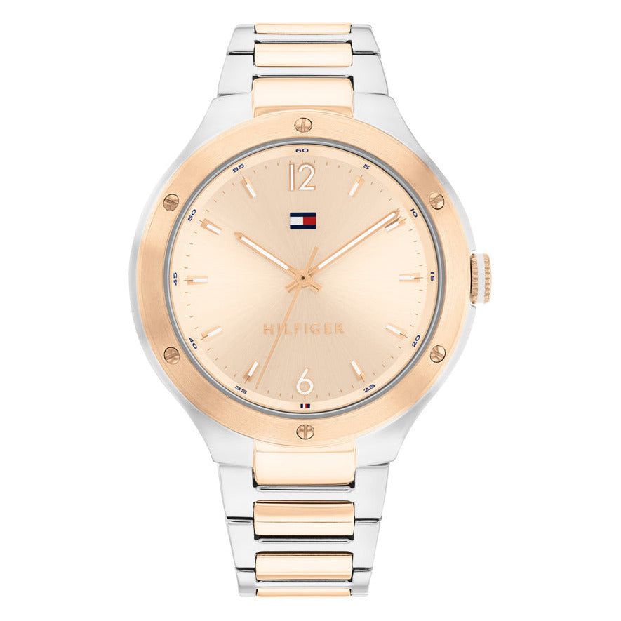 Tommy Hilfiger TH1782476 naisten rannekello, punakulta kellotaulu ja teräs ja punakulta ranneke