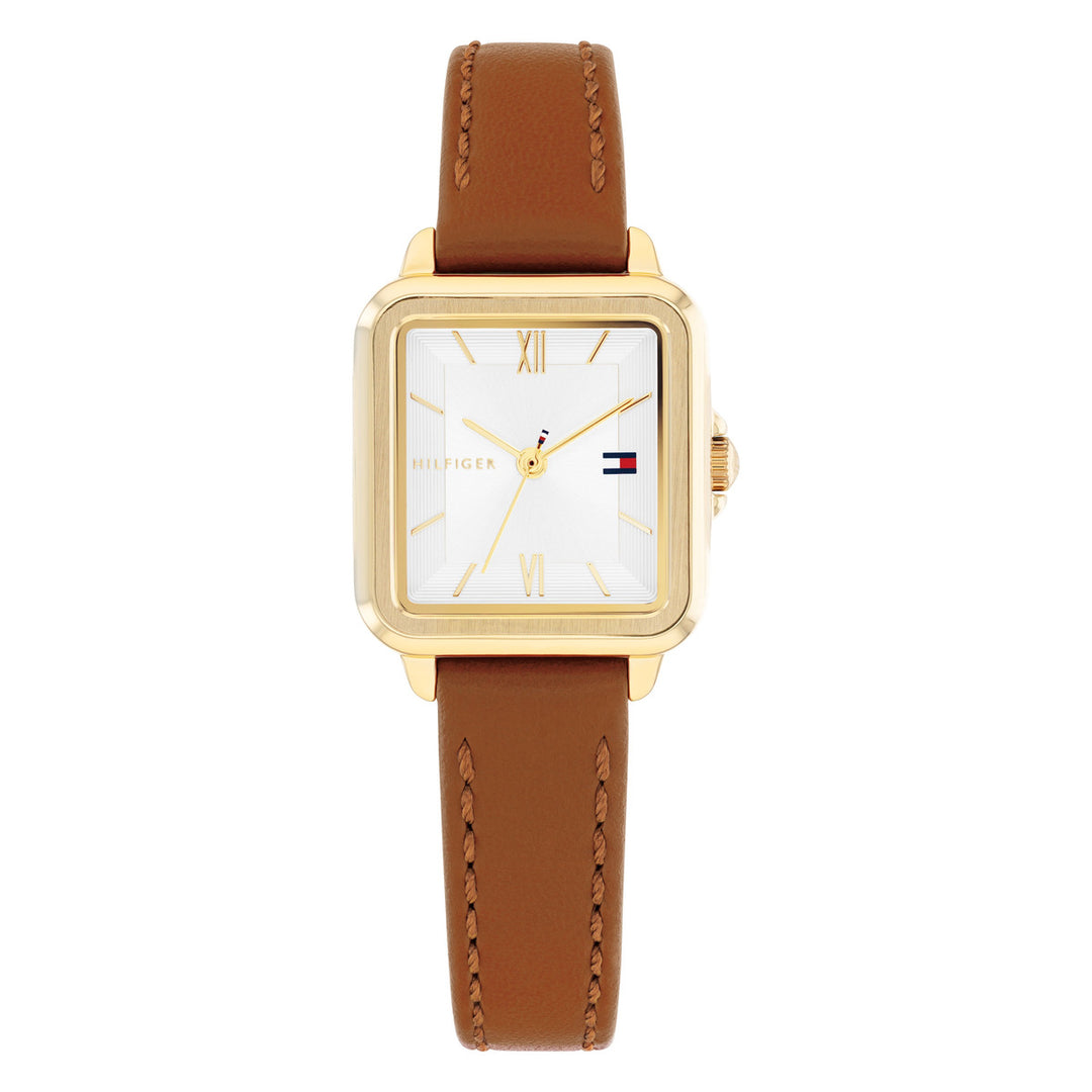 Tommy Hilfiger TH1782859 naisten rannekello, hopea kellotaulu ja ruskea ranneke