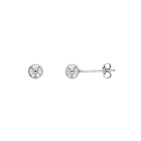 Valkokultaiset pallokorvakorut 4 mm