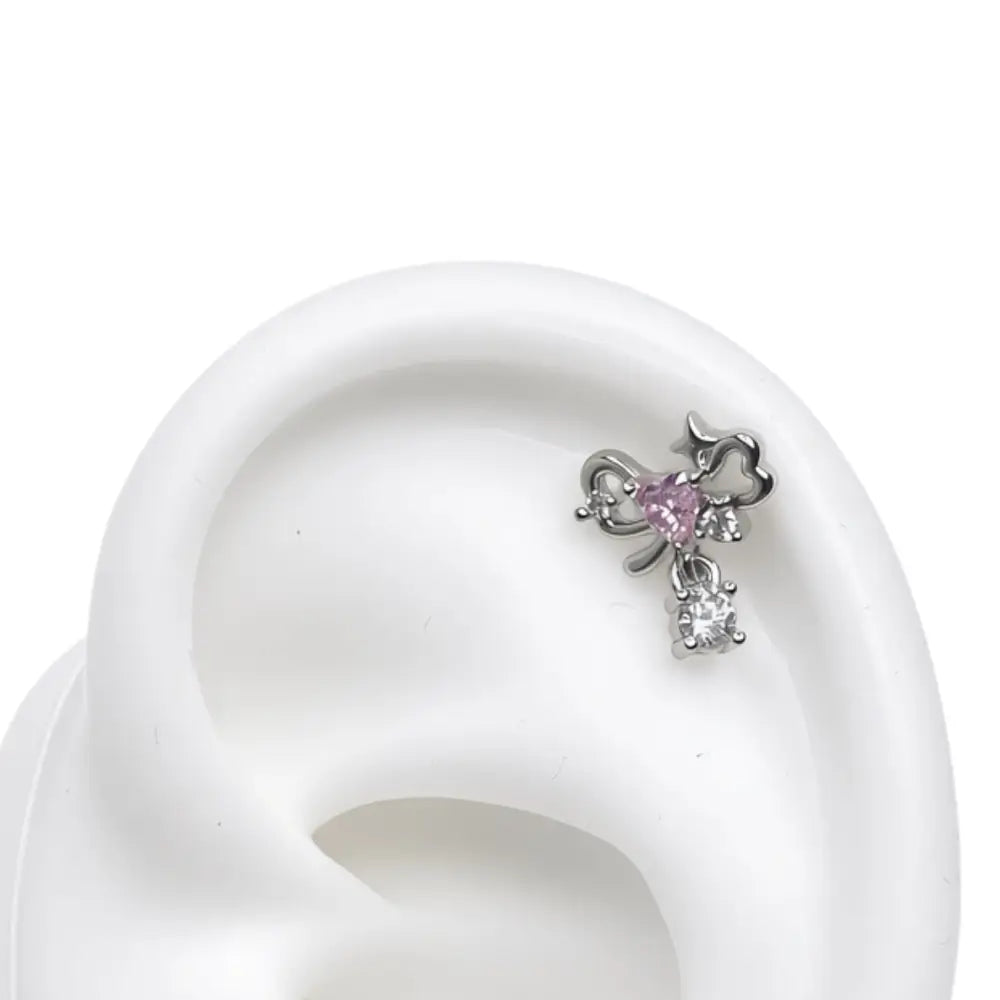 k-style korvakorut korvassa aurora kpop sydän söpöt stainless steel earrings