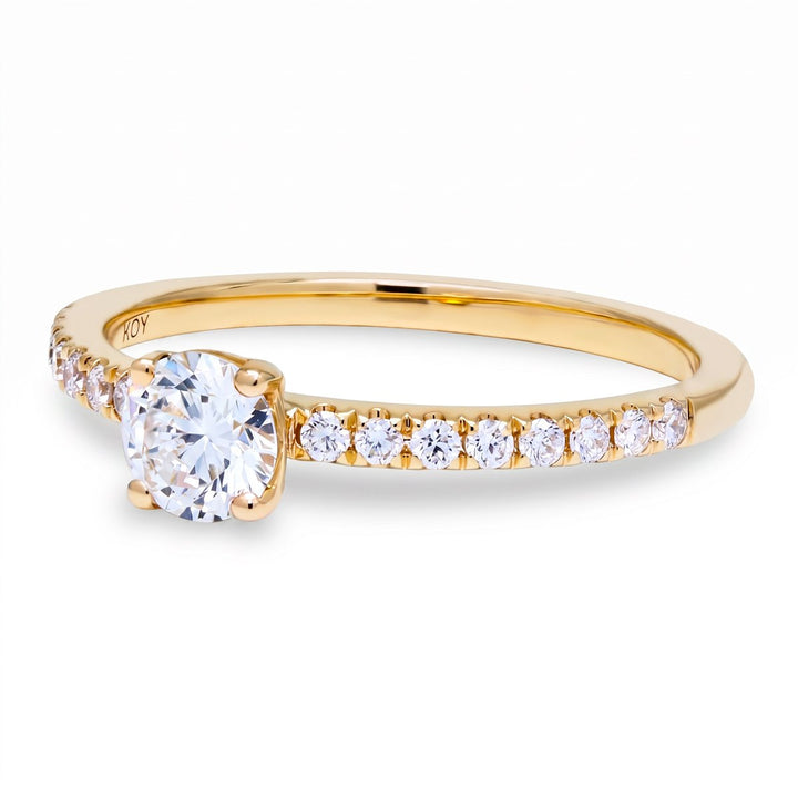 Beat of Love Anthea 0,50 ct laboratoriotimanttisormus keltakulta, etuviisto