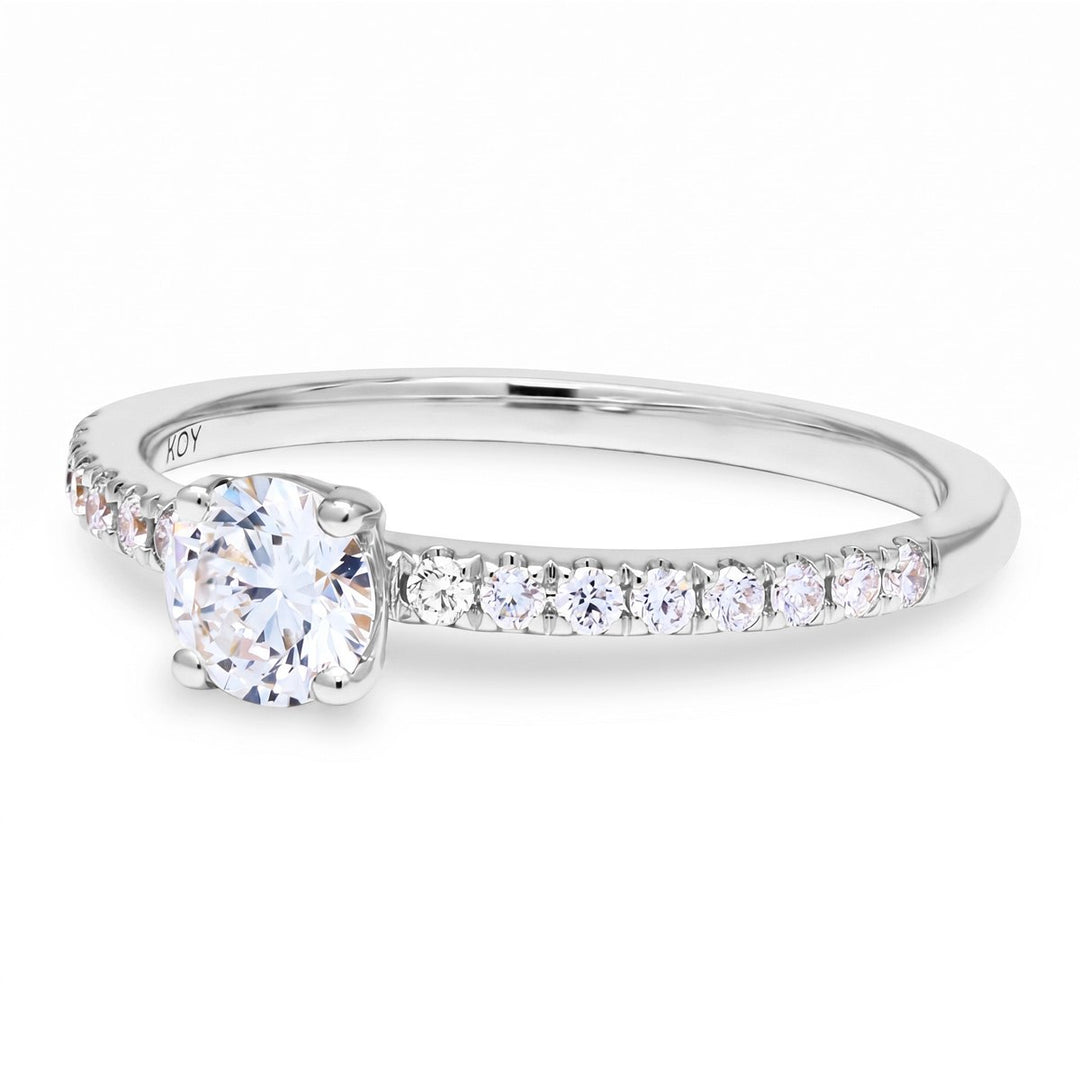 Beat of Love Anthea 0,50 ct laboratoriotimanttisormus valkokulta, etuviisto