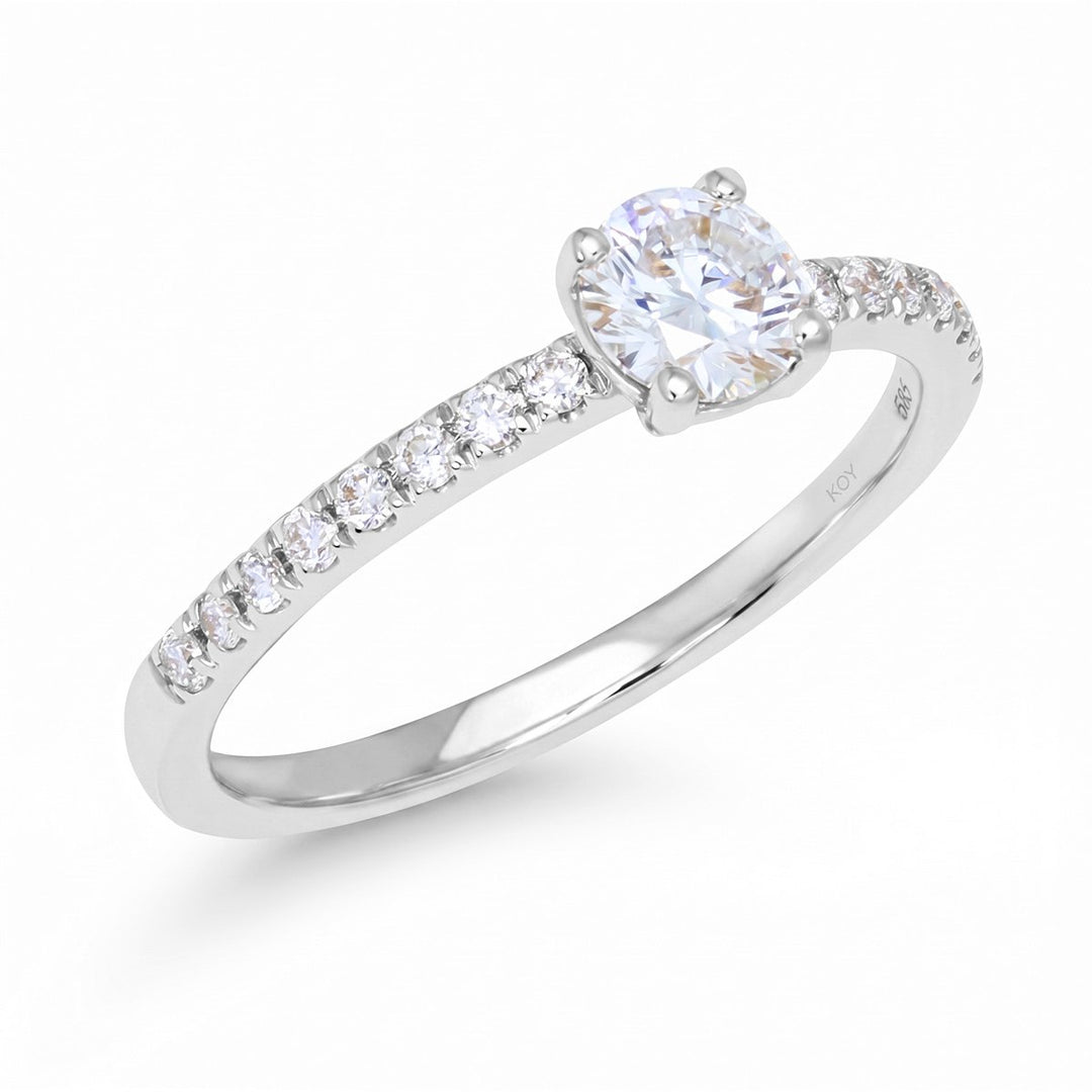 Beat of Love Anthea 0,50 ct laboratoriotimanttisormus valkokulta, viistokuva