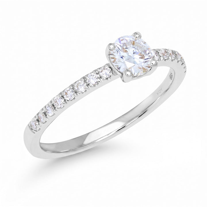 Beat of Love Anthea 0,50 ct laboratoriotimanttisormus valkokulta, viistokuva