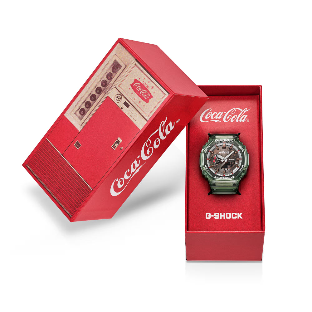 Casio G-Shock Coca-Cola Limited Edition GA-2100CC-3AER kello ja tarvikkeet