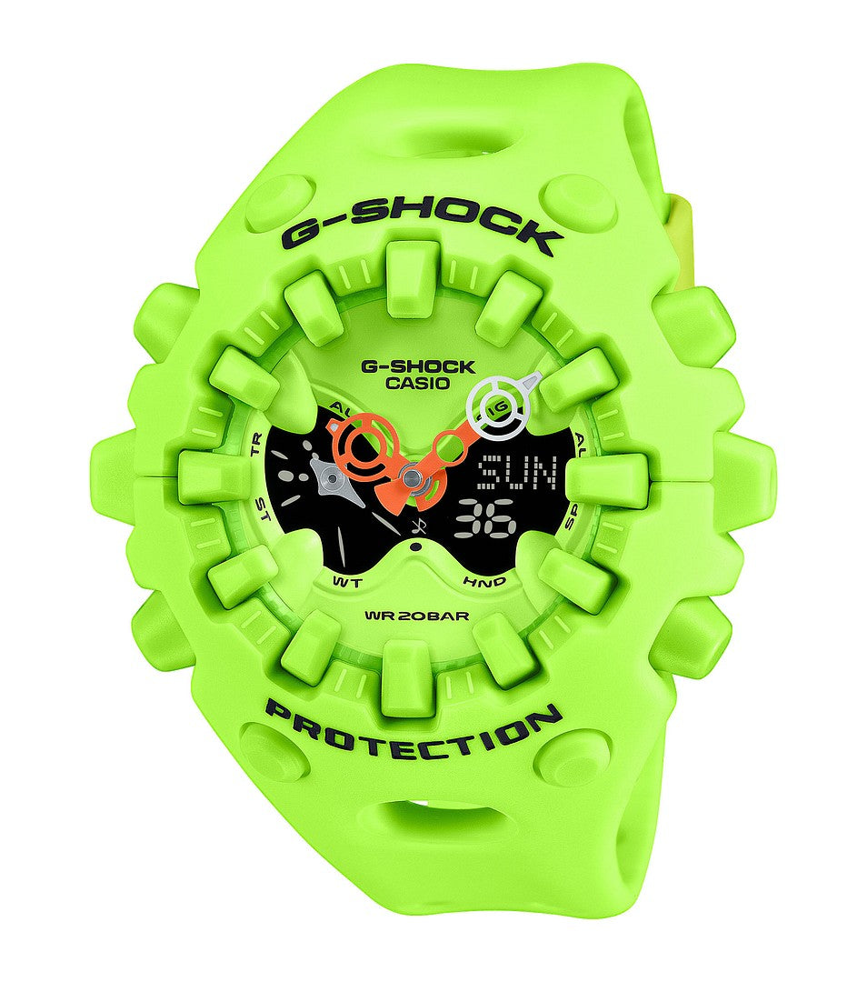 Casio G-Shock GA-V01-9AER vihreä analogi-digitaalinen rannekello iskunkestävällä hartsirungolla ja 200 metrin vesitiiviydellä