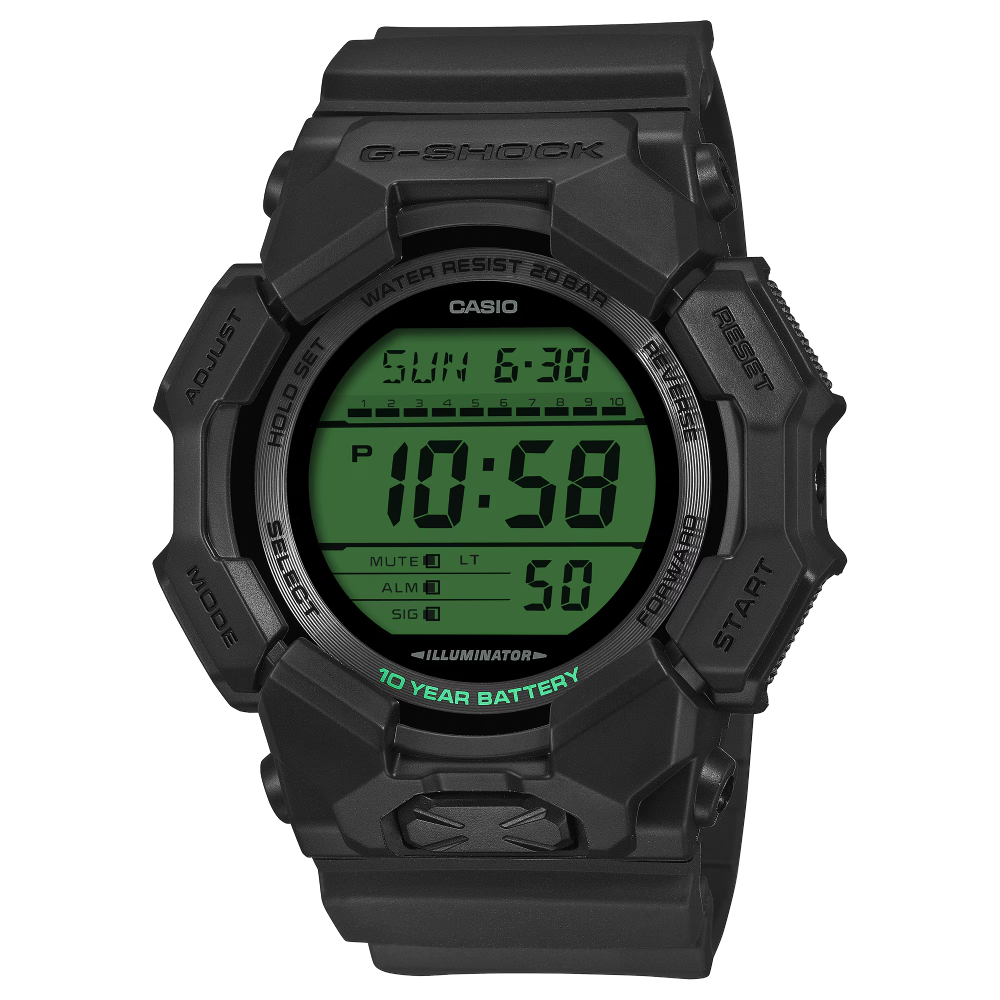 Casio G-Shock GD-010BEG-1ER digitaalinen miesten rannekello biopohjaisella hartsirannekkeella ja suurella näytöllä