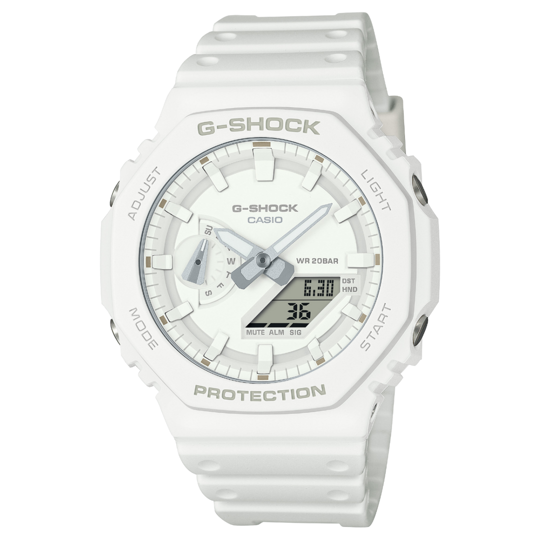 Casio G-Shock GA-2100-7A7ER Tone on Tone White rannekello