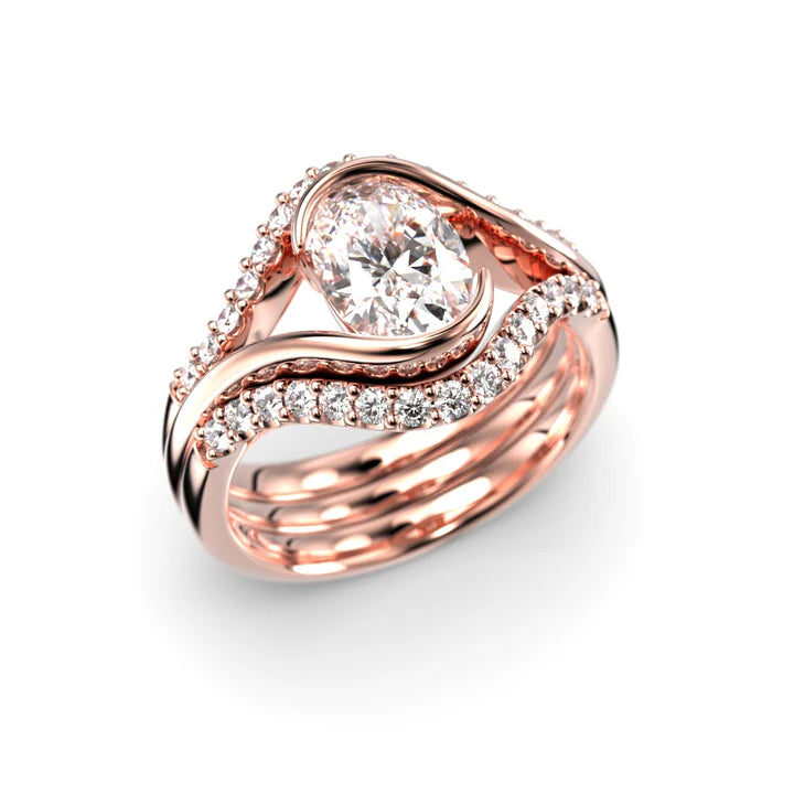 Festive Auréa 1,30 ct timanttisormusyhdistelmä punakulta Festive