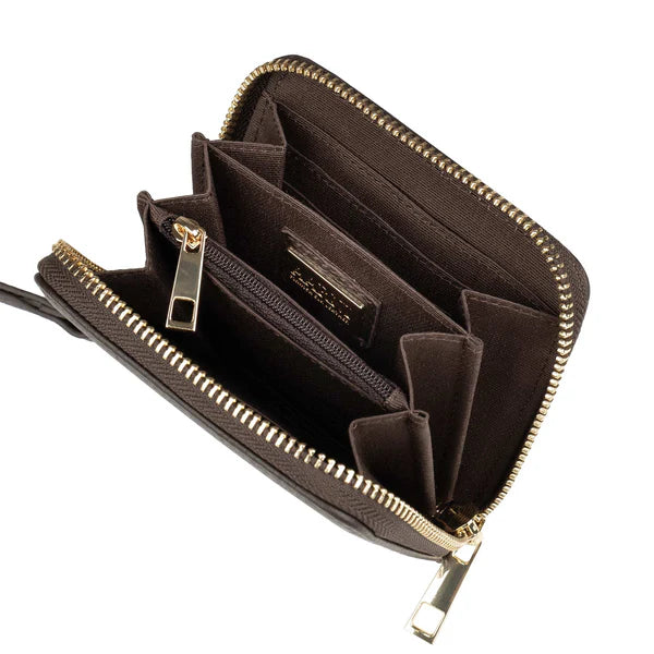 Aarni Mini Clutch-lompakko tummanruskea/Kulta Aarni