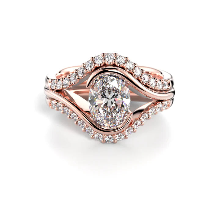 Festive Auréa 1,30 ct timanttisormusyhdistelmä punakulta Festive