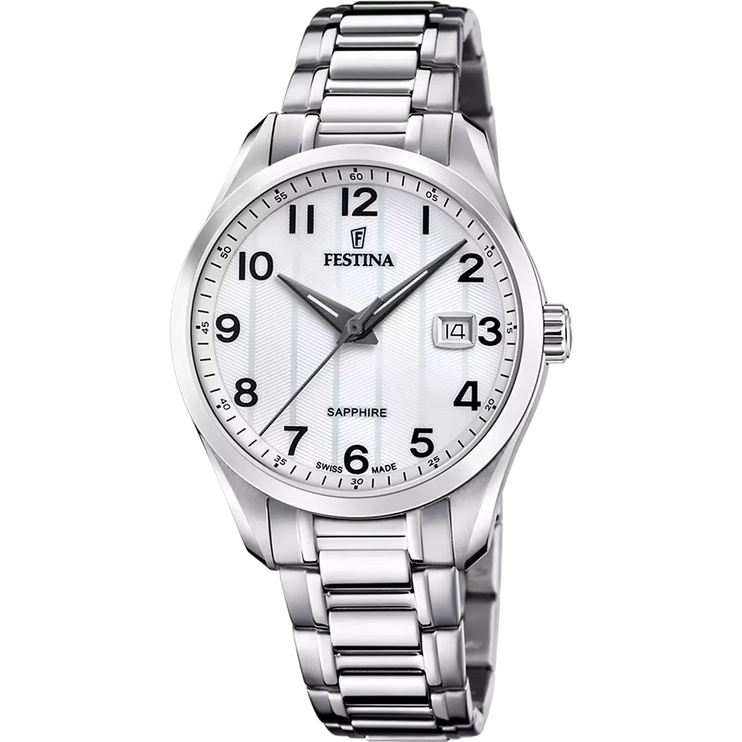 Festina Swiss F20026/1 miesten rannekello valkoinen kellotaulu