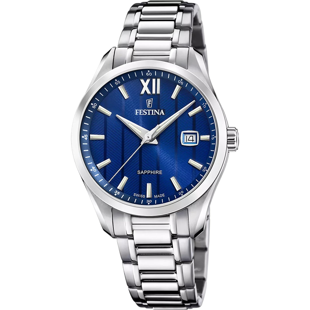 Festina Swiss F20026/2 miesten rannekello sininen kellotaulu