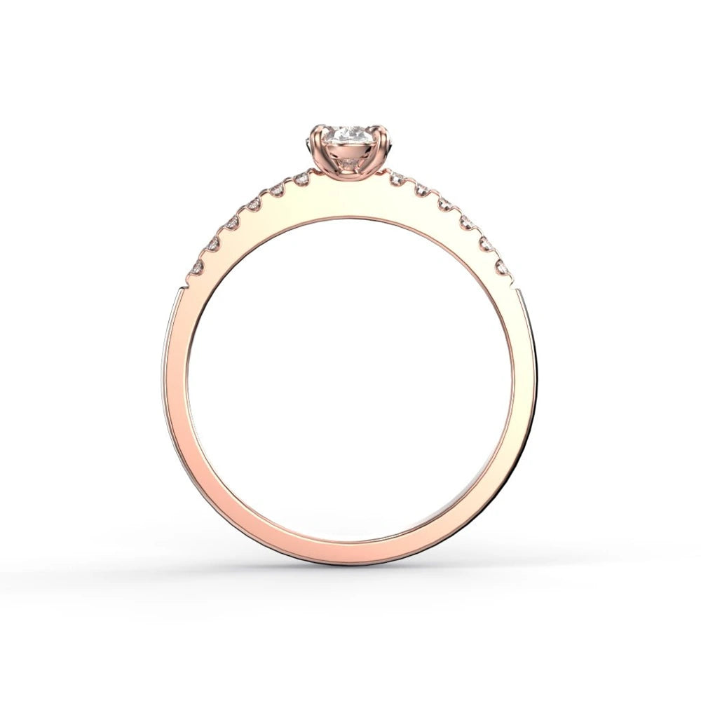 Festive Selena Side 0,62 ct timanttisormus punakulta – tuotekuva 4